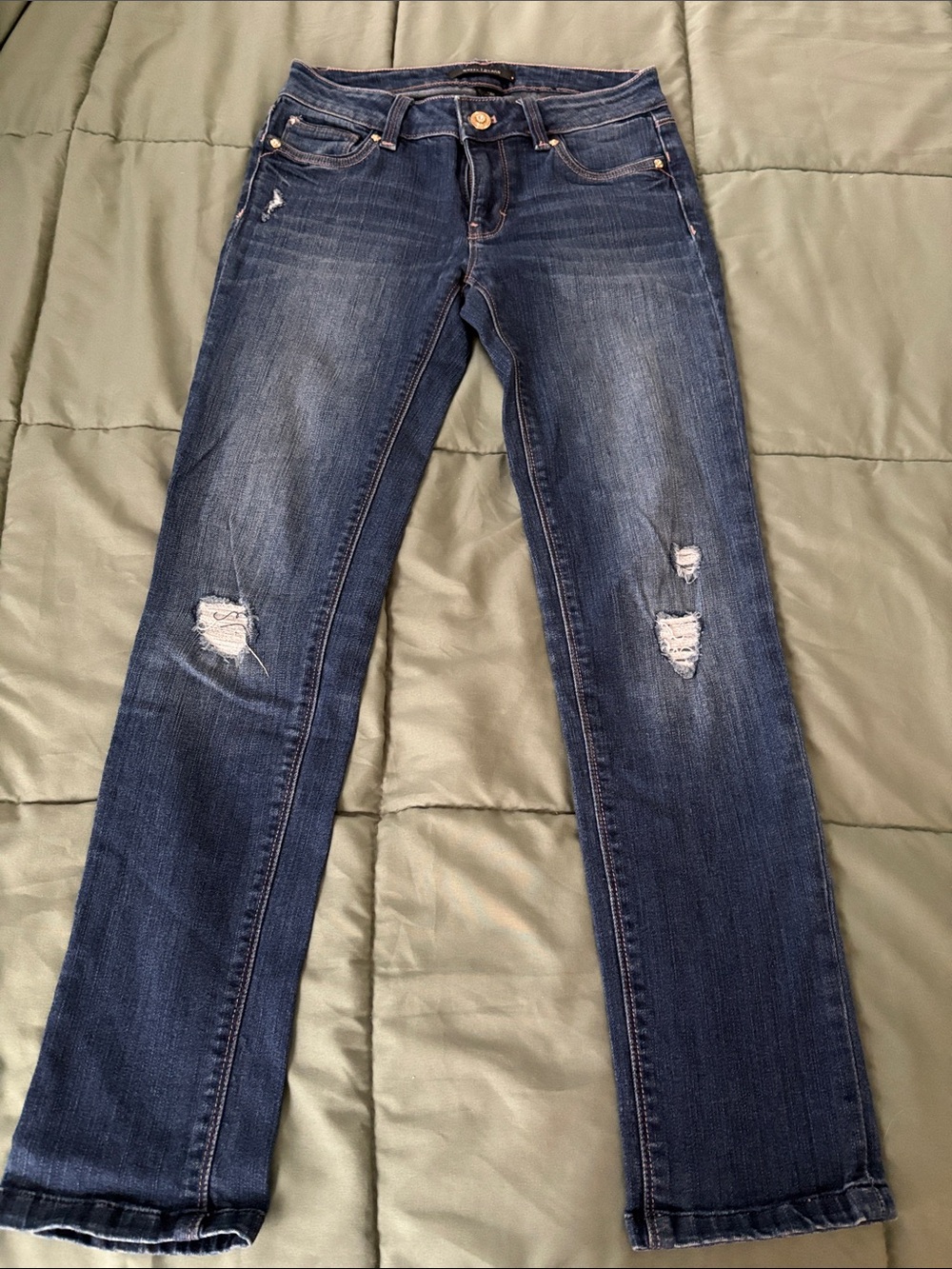 White House Black Market Dark Blue Straight Leg Jeans